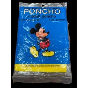 Vintage Disney Parks Mickey Mouse Adult‎ Poncho NO BARCODE Made in Thailand